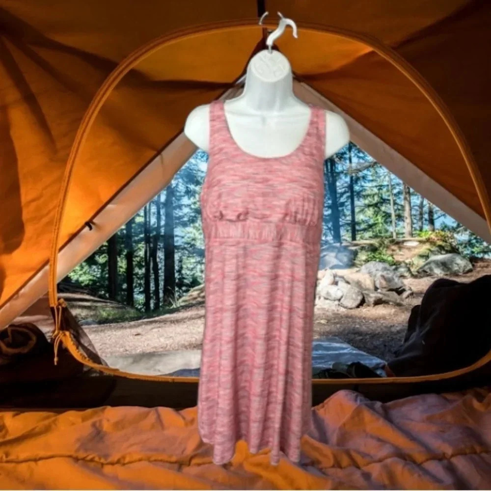 Zeroxposur‎ Bayside Dress (L) Heathered Hiking Camping Pink Racerback Pickleball